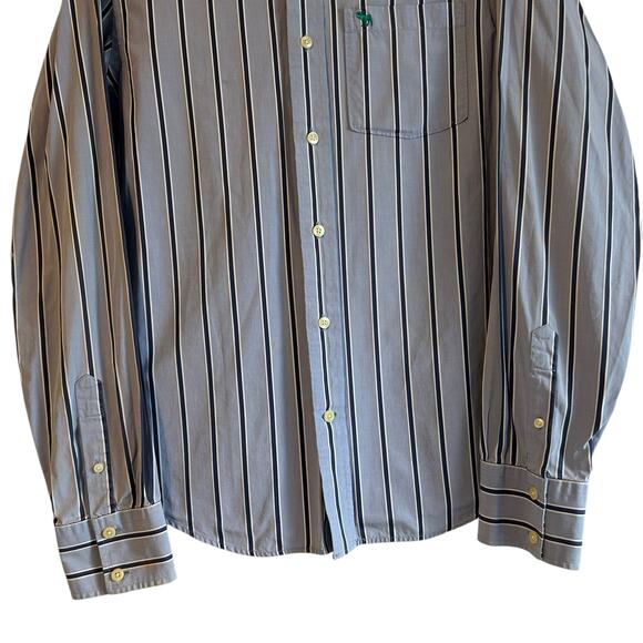 Abercrombie & Fitch Shirt Mens Size M Striped Muscle Button Collar Logo Office - Picture 4 of 9